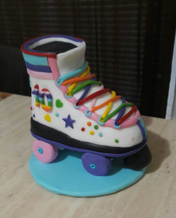 Roller Skate Cake Topper Rainbow Roller Skate Cake Topper Etsy