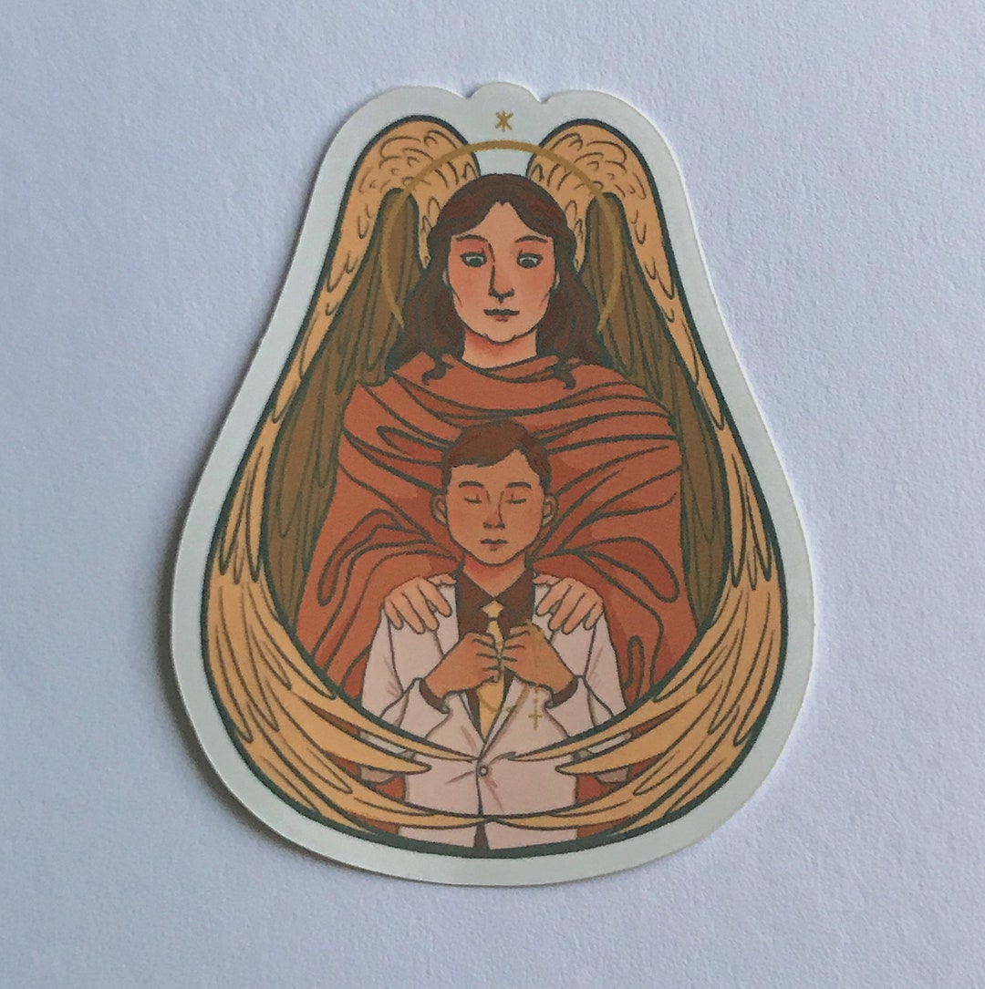 Guardian Angel With Boy Sticker - Etsy