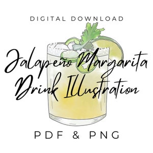 Jalapeño Margarita Drink Digital Download, Wedding Drink, Wedding Bar Sign, Wedding Signature Drink, Margarita Drink Sign, Wedding Download