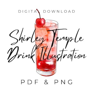 Shirley Temple Drink Digital Download, Wedding Drink, Wedding Bar Sign, Wedding Signature Drink, Shirley Temple Drink Sign, Wedding Download