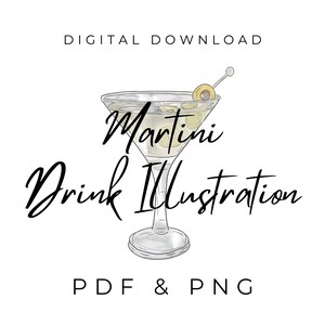 Martini Drink Digital Download, Wedding Drink Download, Wedding Bar Sign, Wedding Signature Drink, Martini Illustration, Wedding Drink