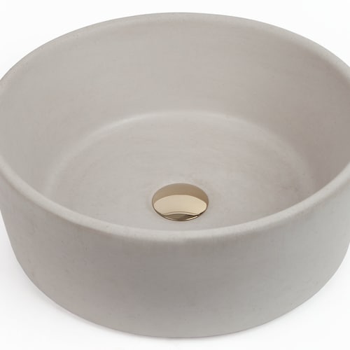 Gray Round Concrete Vessel Bathroom Sink Bowl Wash Basin Etsy