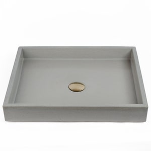 Concrete Vessel Sink, Handmade, Gray Square Design, Sleek and Modern Washbasin for Bathroom, New Design.