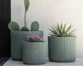 Large Concrete Planters, Indoor/Outdoor, Colorful Pot, Small, Medium, Large, Round Design, Variety of 17 Different Colors, 13", 15", 18"