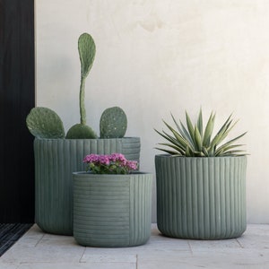 Large Concrete Planters, Indoor/Outdoor, Colorful Pot, Small, Medium, Large, Round Design, Variety of 17 Different Colors, 13", 15", 18"