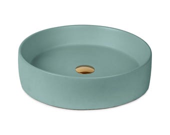 Concrete Vessel Sink, Handmade, Round Bowl Design, Sleek and Modern Washbasin for Bathroom Miami