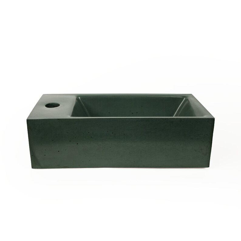 Concrete Vessel Sink Handmade Small Rectangle Design With or Etsy