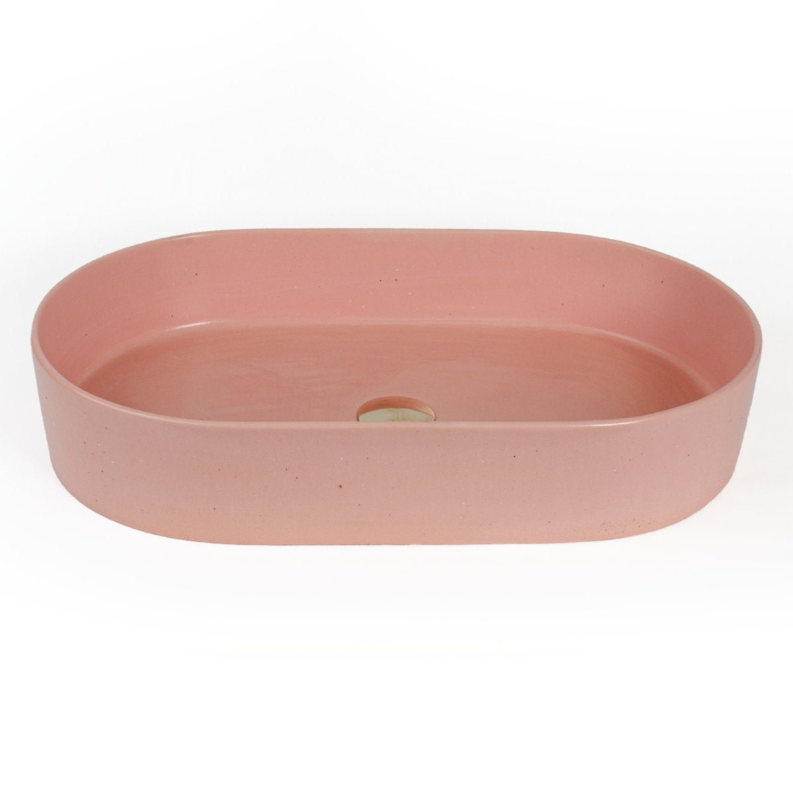 Concrete Vessel Sink Handmade Blush Round/oval Design Sleek Etsy