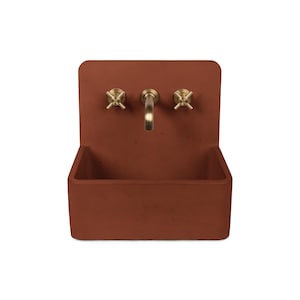 Lavabo mural/console en béton, fait main, Lavabo moderne pour salle de bain Mini San Francisco