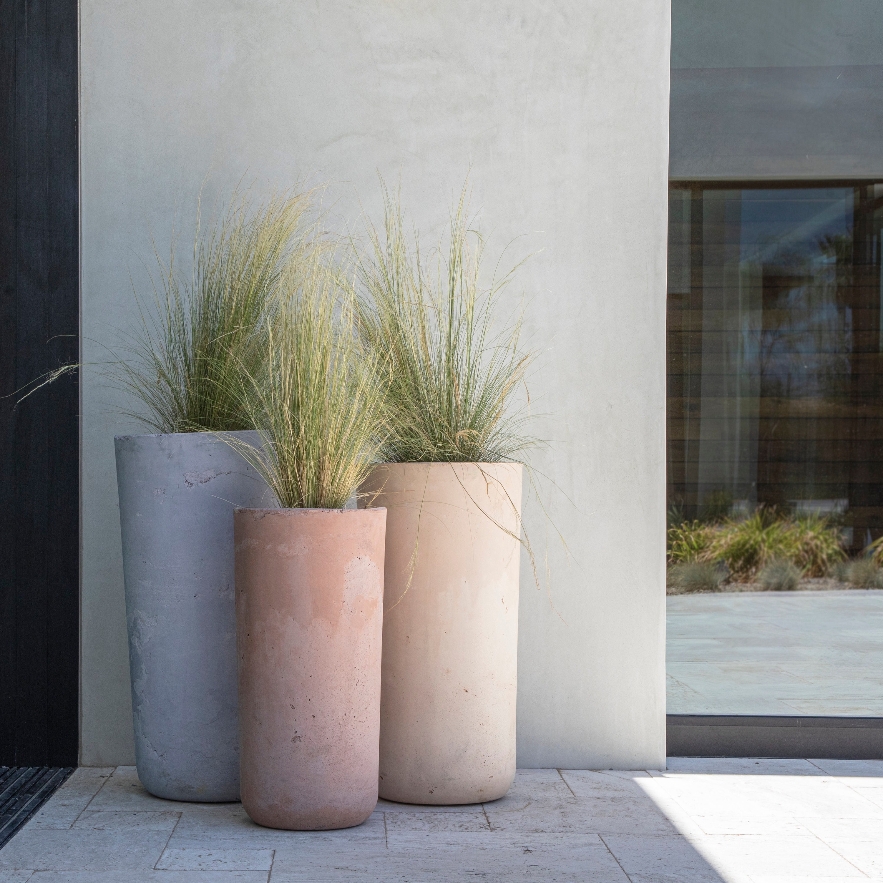 Macetero grande de hormigón de 30 5/8 pulgadas de diámetro, macetero hecho  a mano de gran tamaño para uso exterior/interior, resistente, plantar  árboles o arbustos. -  España