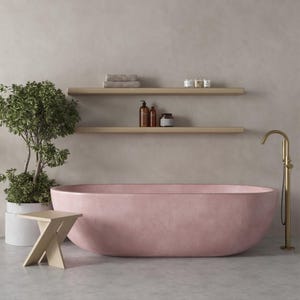 Concrete Bathtub, Handcrafted Concrete Tub, Variety of 17 Different Colors, Indoor & Outdoor Use Maui image 2
