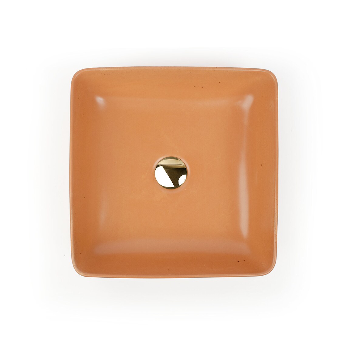 Concrete Vessel Sink Handmade Tangerine Square Design Sleek Etsy
