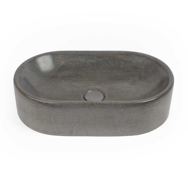 Concrete Vessel Sink Handmade Gray Round/oval Design Sleek Etsy