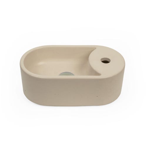 Handmade Concrete Vessel Sink: Modern Oval Washbasin with Faucet Hole Chicago