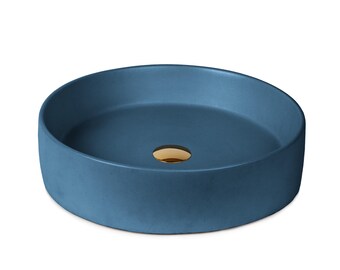 Concrete Vessel Sink, Handmade, Round Bowl Design, Sleek and Modern Washbasin for Bathroom Miami
