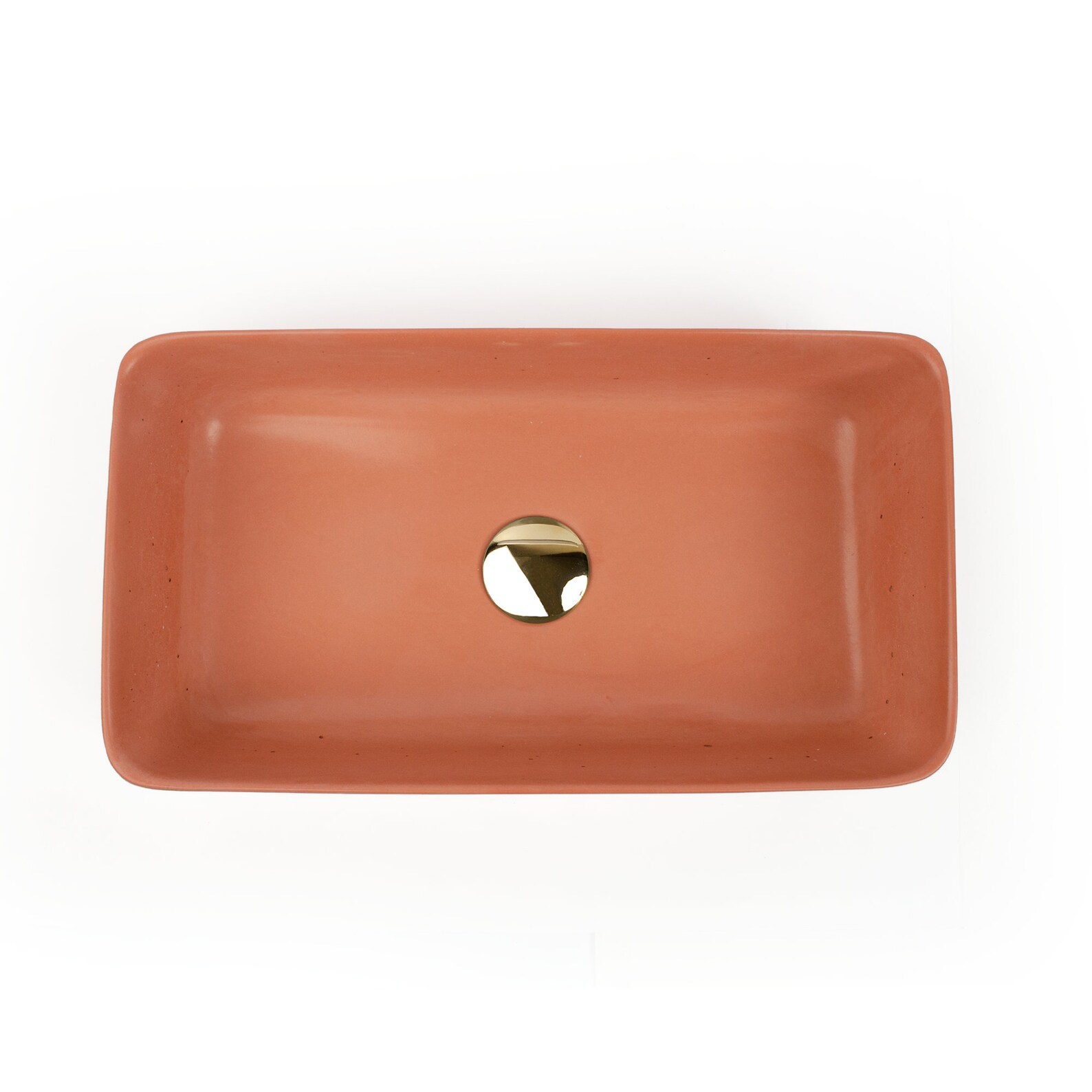 Concrete Vessel Sink Handmade Small Terra Cotta Rectangle Etsy