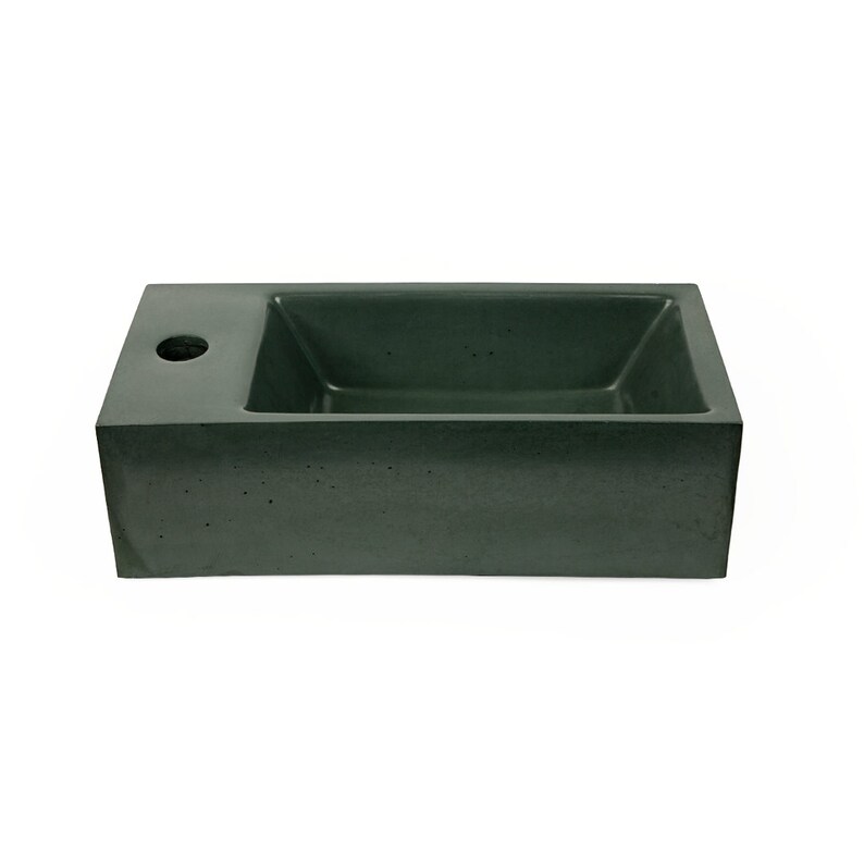 Concrete Vessel Sink Handmade Small Rectangle Design With or Etsy