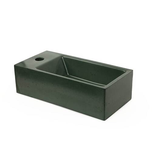 Concrete Vessel Sink Handmade Small Rectangle Design Sleek Etsy