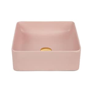 Handmade Concrete Vessel Sink: Sleek Square Washbasin - 14.5&quot;