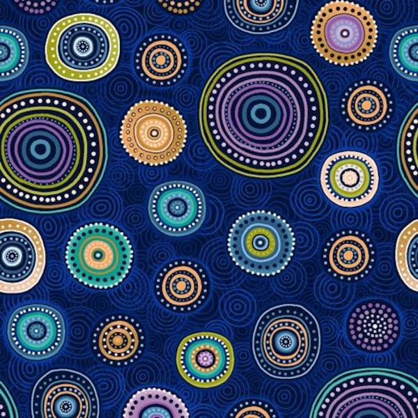 Walkabout II - Medallion, Blue - Paintbrush Studio Fabrics