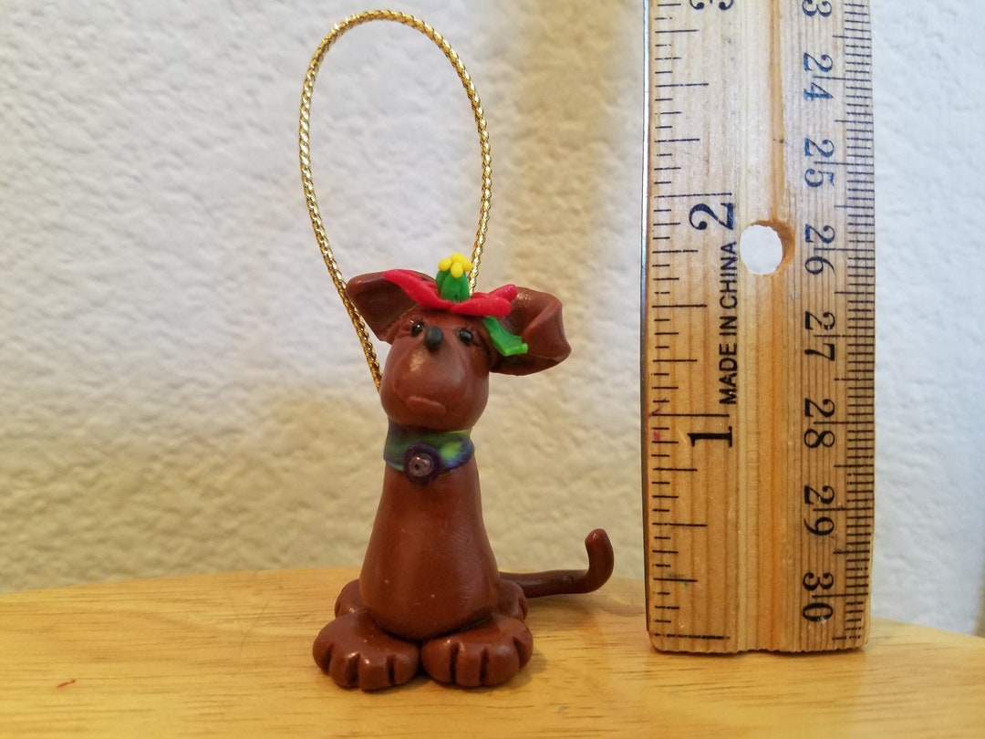 Miniature Polymer Clay Dog Ornament Etsy UK