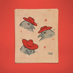 Taube Cowboys Druck