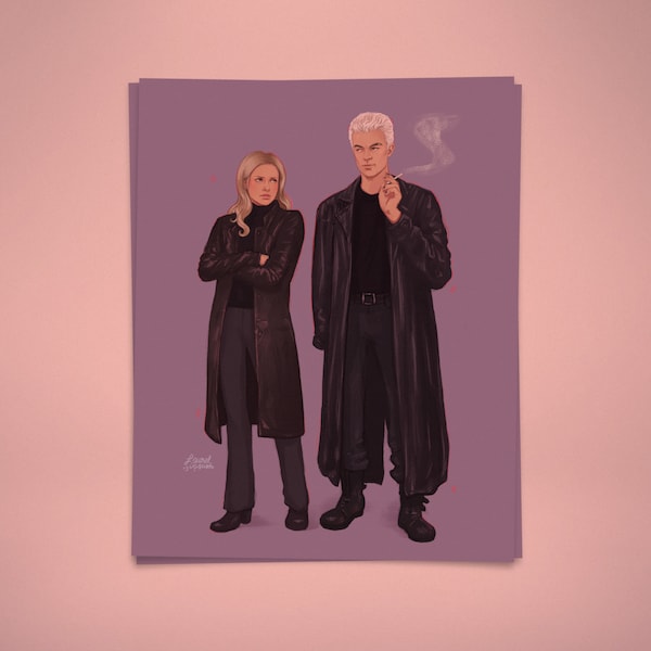 Spike and Buffy Matching Outfits Print
