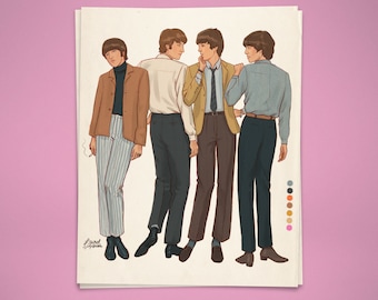 Model Girls Beatles Illustration