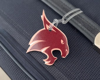 Etiqueta de equipaje de Texas State Bobcat, regalo de graduación universitaria