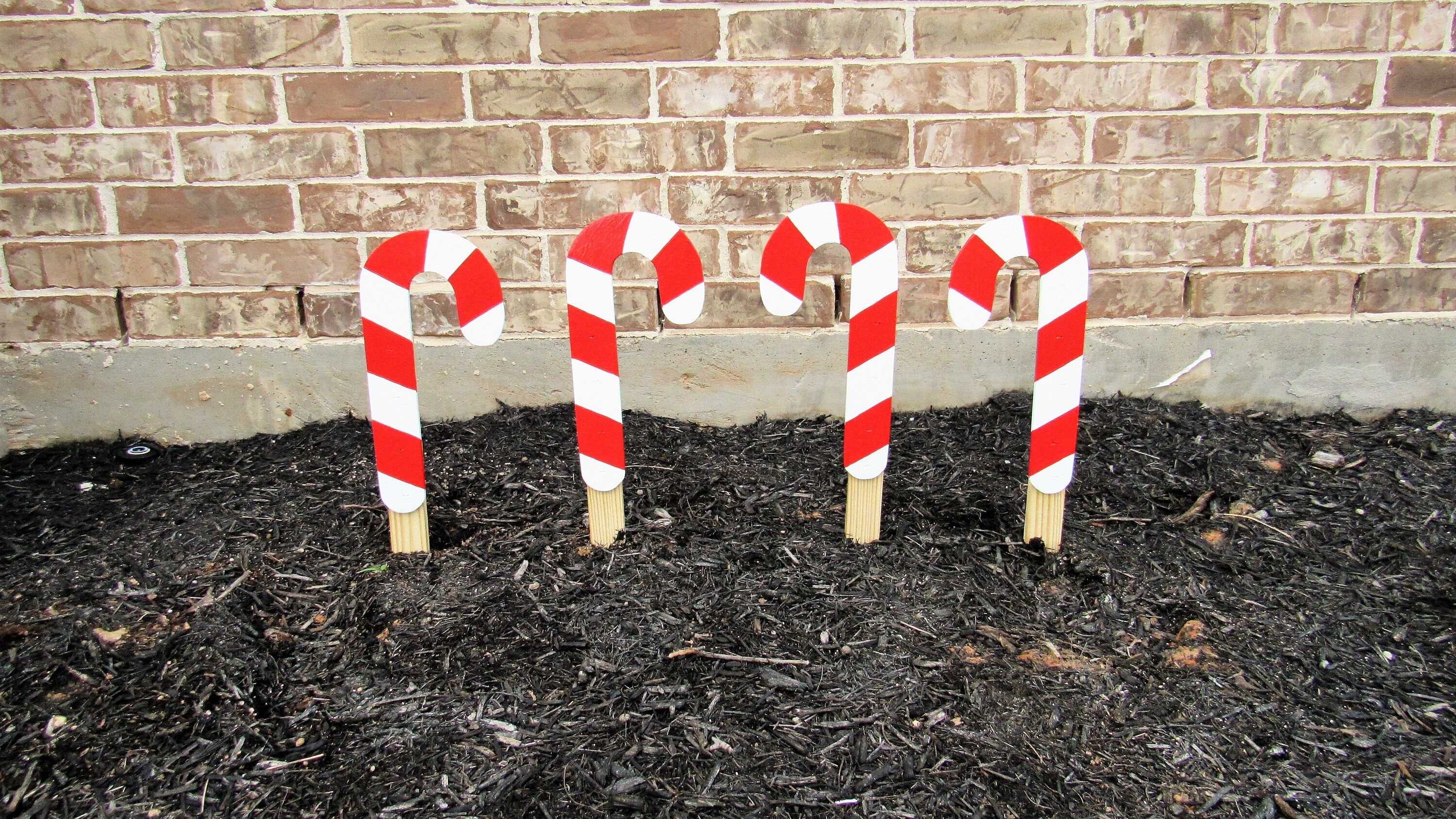 Candy Cane Yard Art Wooden Candy Canes Christmas Yard Art Etsy
