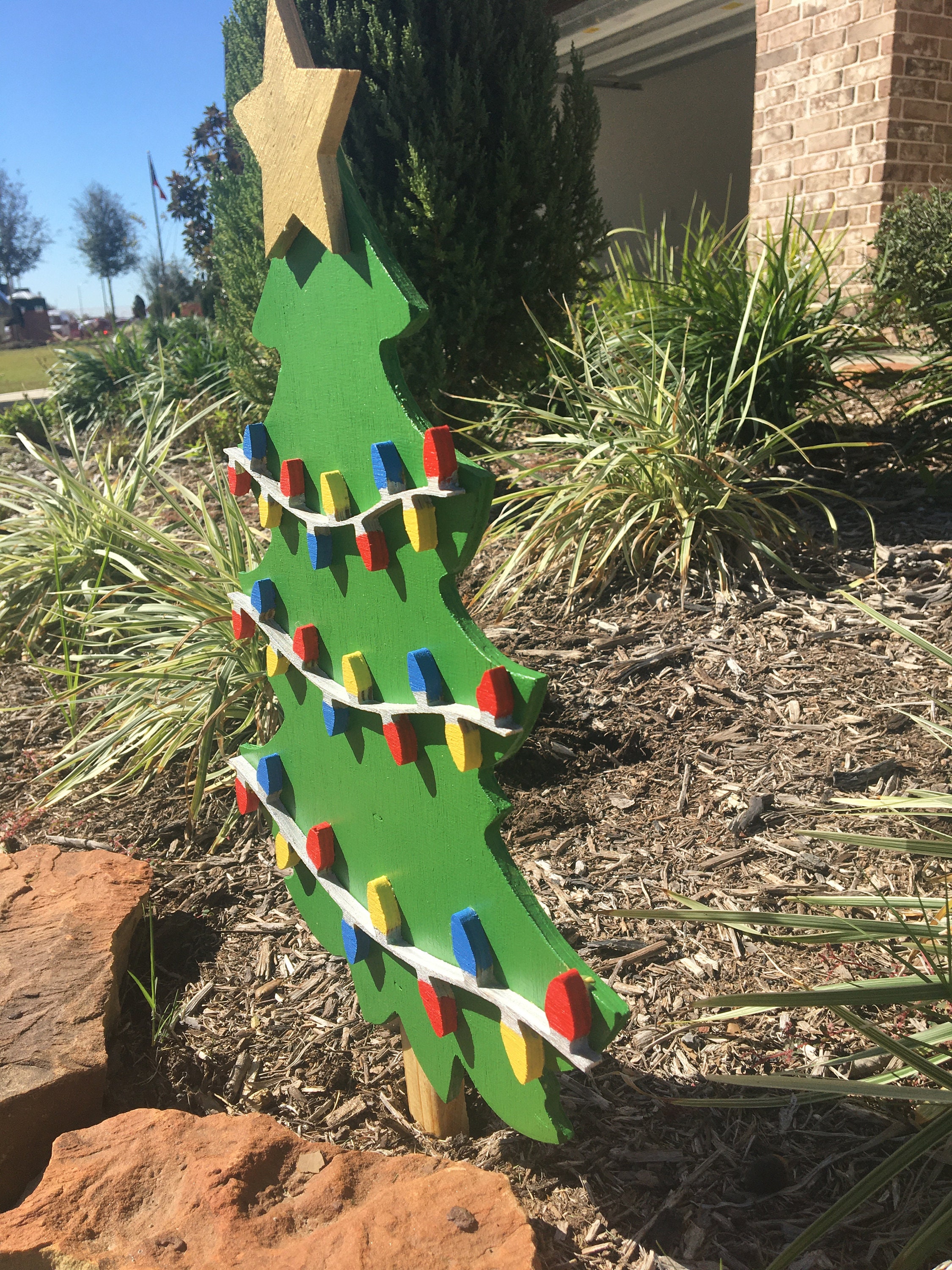 Christmas Tree Christmas Tree Yard Art Christmas Decor Etsy