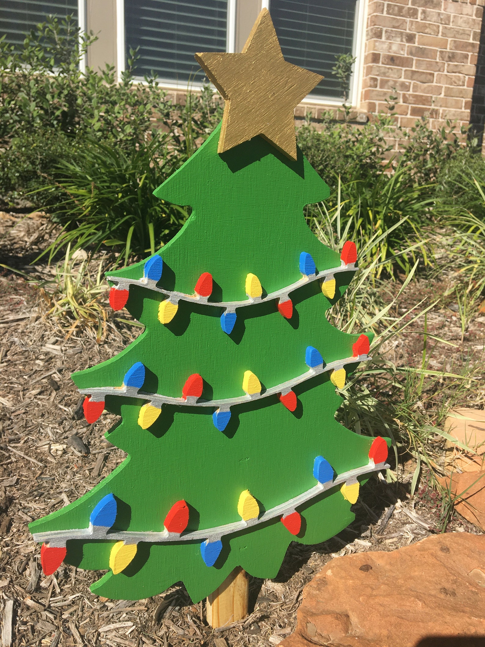 Christmas Tree Christmas Tree Yard Art Christmas Decor Etsy