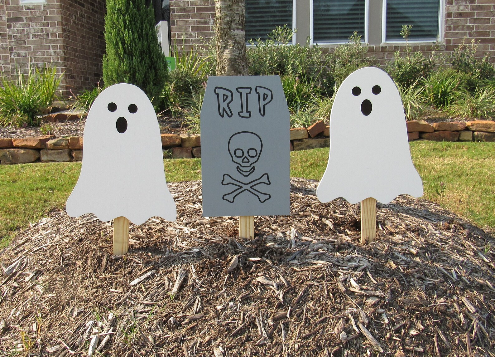 Ghost Yard Art Halloween Ghost Halloween Decor Wooden Etsy