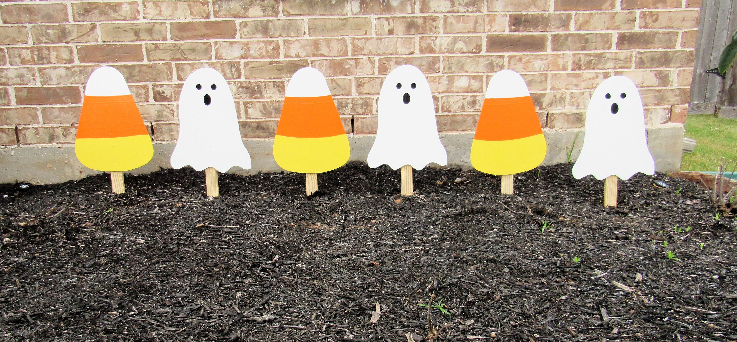 Candy Corn Yard Art Halloween Yard Art Halloween Decor Etsy