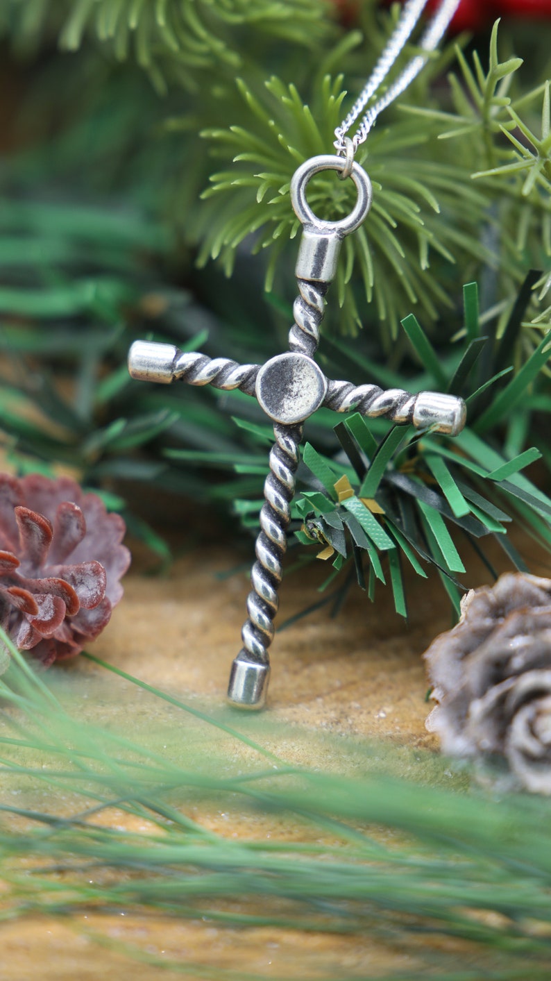Hand-Cast Pewter Cross NecklaceKeychain