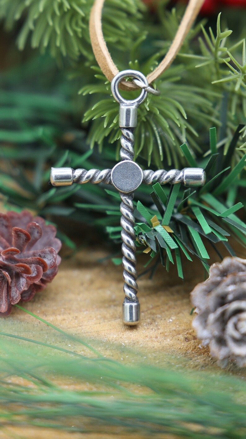 Hand-Cast Pewter Cross NecklaceKeychain