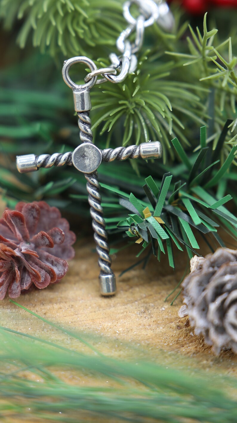 Hand-Cast Pewter Cross NecklaceKeychain