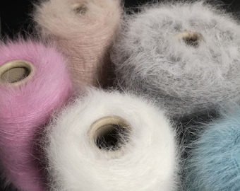 Soft Yarn DK Worsted Yarn French Angora Knitting Yarn Humanely Harvested Authentic Belangor Angora Yarn