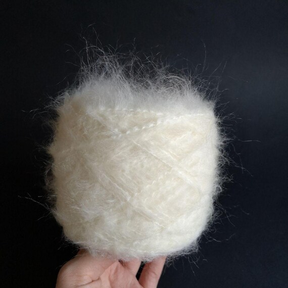 Mohair yarn white naturale mohair yarn long hair mohair 100 Etsy
