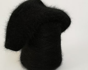 Black angora yarn on cone 480 gram
