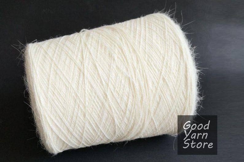 500 gram angora Italy yarn White milk angora yarn yarn on cone