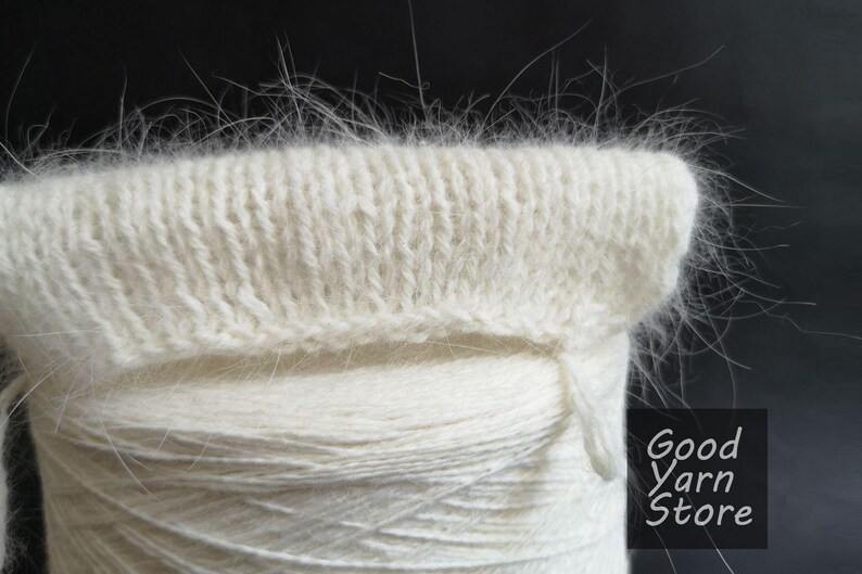 500 gram angora Italy yarn White milk angora yarn yarn on cone