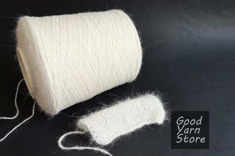500 gram angora Italy yarn White milk angora yarn yarn on cone