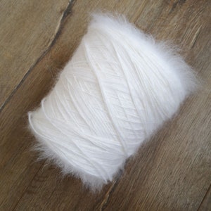 White angora rabbit yarn on large cone