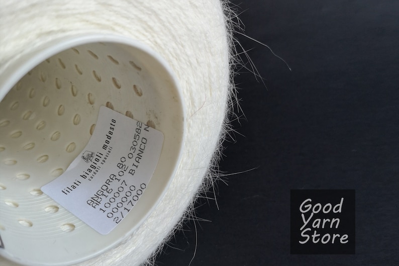 500 gram angora Italy yarn White milk angora yarn yarn on cone