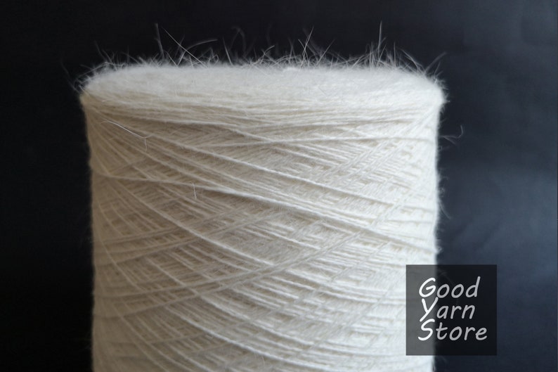500 gram angora Italy yarn White milk angora yarn yarn on cone