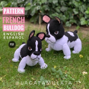 French bulldog amigurumi crochet pattern pdf. Patrón de Bulldog francés en pdf.