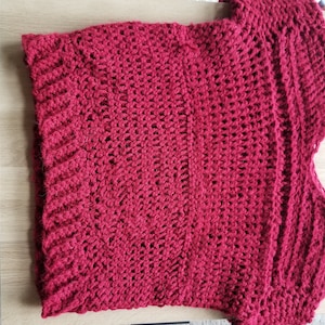 Handmade Crochet Red Sweater