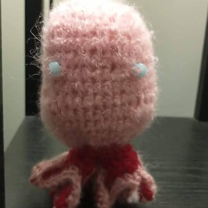 Handmade Crochet Pink and Red Fuzzy &quot;Octopus&quot; stuffed animal