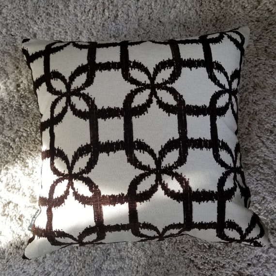 22x22 Chocolate Brown Velvet Print Indoor Throw Pillow Cover Etsy